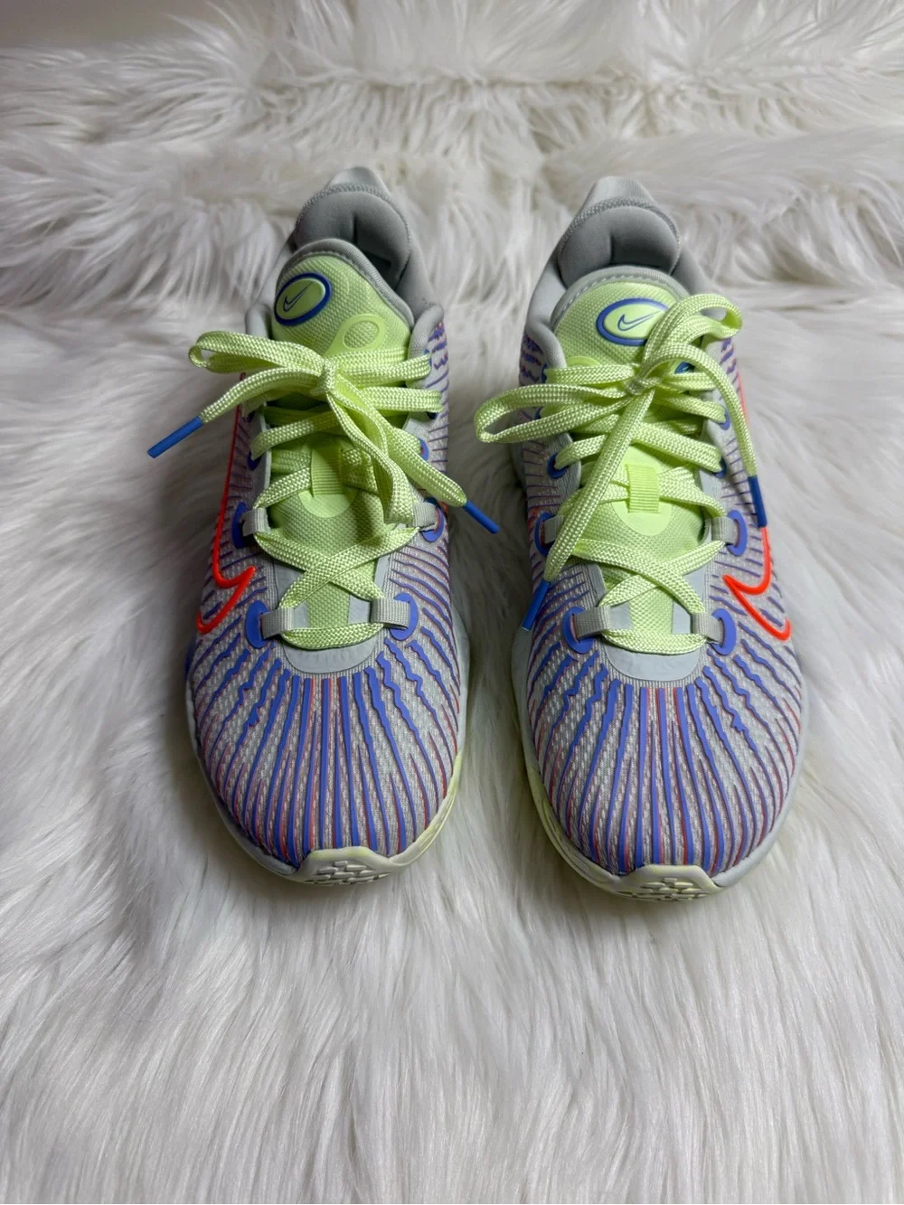 Nike React Women Multicolor Basketball Sneakers with Neon Lime Size 7.5 New